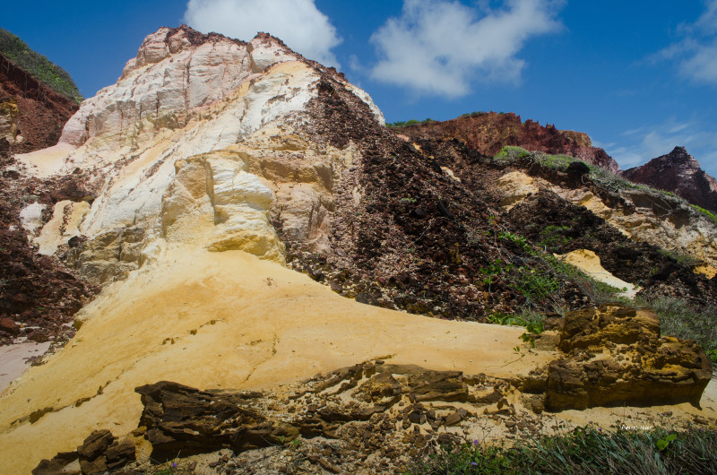 Clay cliffs eroded from the South Coast of the State of Paraíba