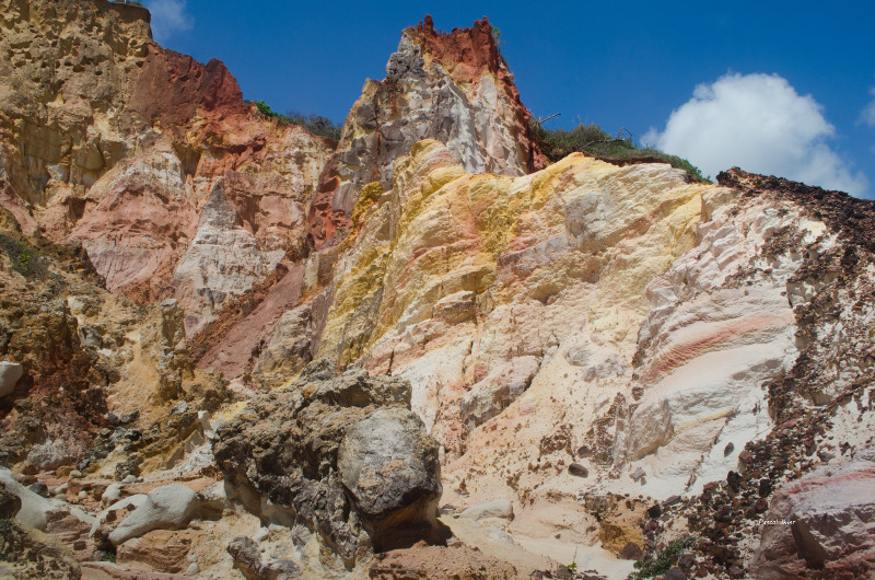 Clay cliffs eroded from the South Coast of the State of Paraíba